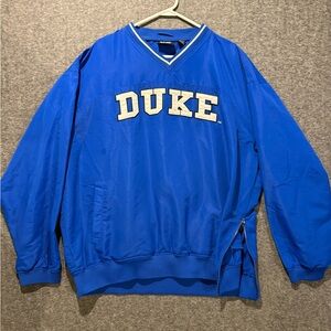 Duke Vtg J2 Sport Pullover Windbreaker Jacket Mens 2XL blue stitched V Neck